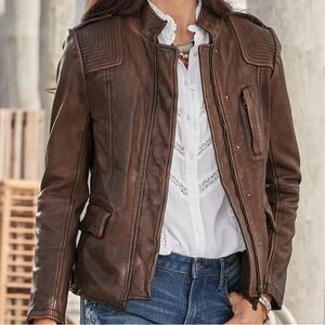 Sundance Angela Leather Jacket. New in factory plastic.